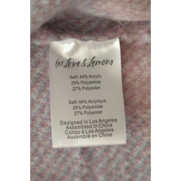 For Love & Lemons Women's Sz Large Lavender Puff Sleeve Willow Cropped Sweater - Picture 4 of 11